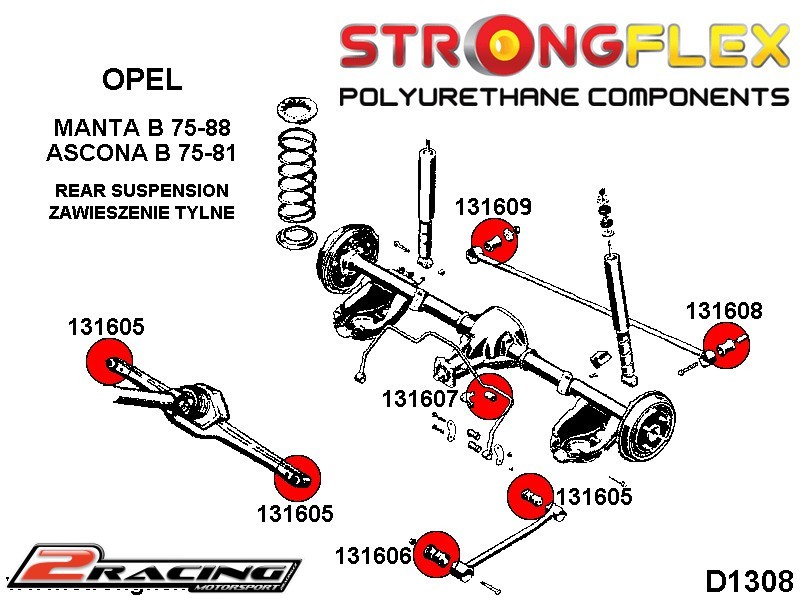 Zadní úchyt karoserie silentblok Sport 131606A
