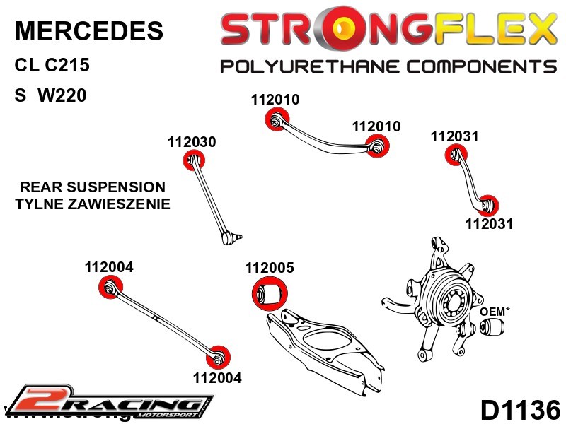 Zadní spodní rameno vnitřní silentblok Sport 112010A