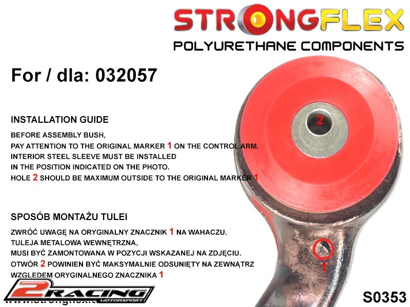 Přední silentbloky kit Sport 036070A