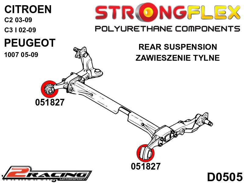 Komplet silentbloky podvozku Sport 056002A