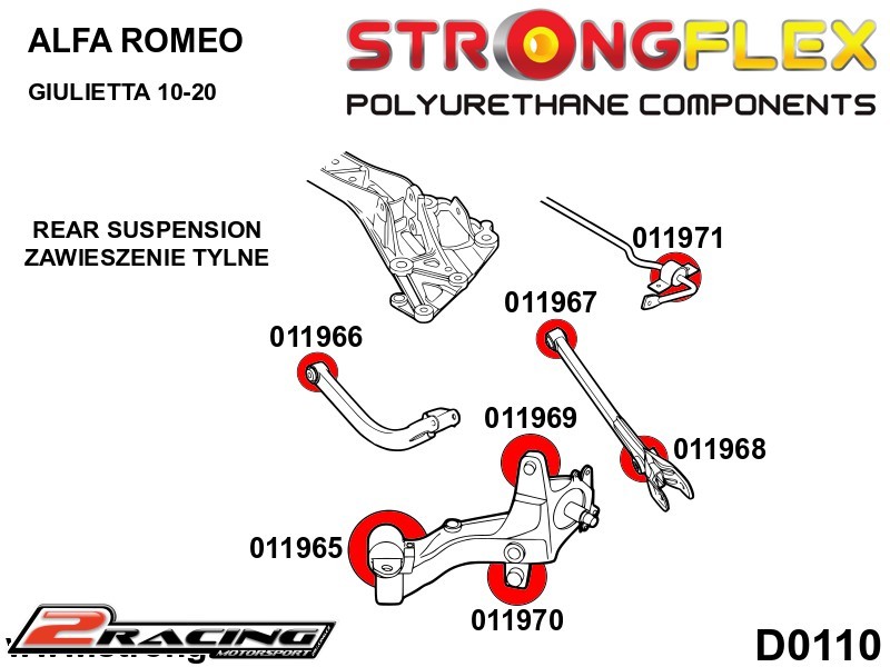Zadní horní rameno k tlumiči silentblok Sport 011968A