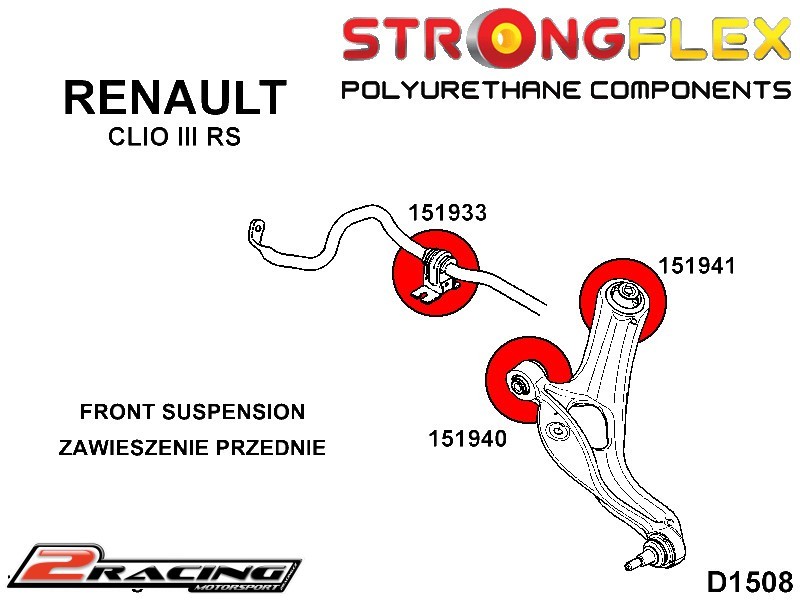 Přední silentbloky kit 156082B