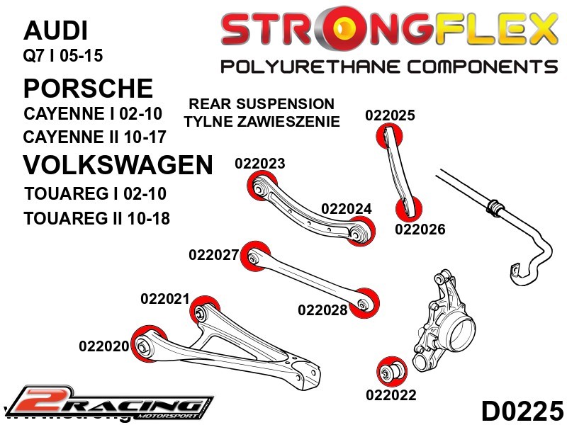 Komplet zadní zavěšení silentbloky Sport 026257A