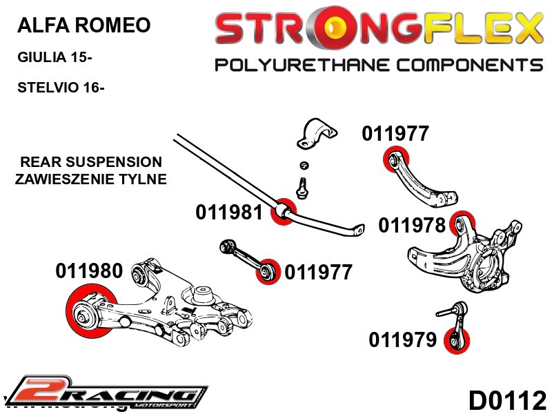 Zadní silentbloky kit Sport 016253A