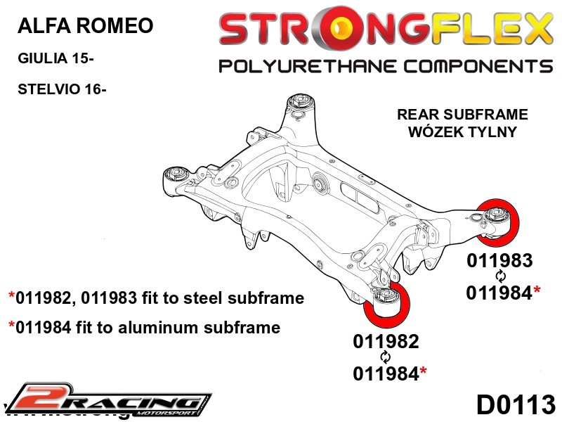 Zadní nápravnice silentbloky kit 016256B