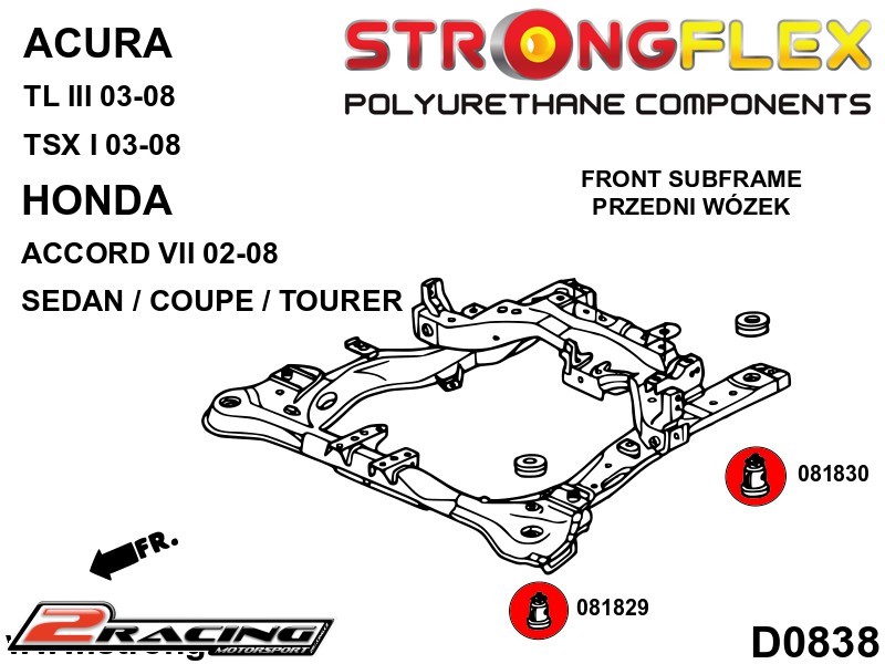 Přední nápravnice silentbloky kit Sport 086232A