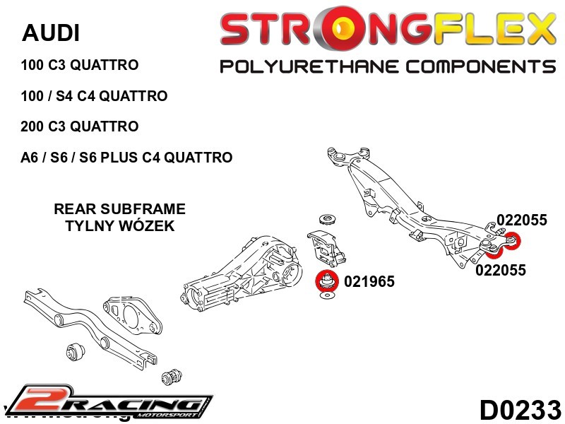 Zadní diferenciál zadní silentblok 55mm Sport 021965A
