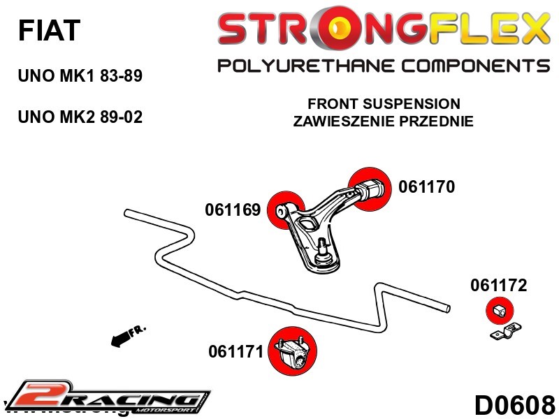 Přední rameno přední silentblok 061169B