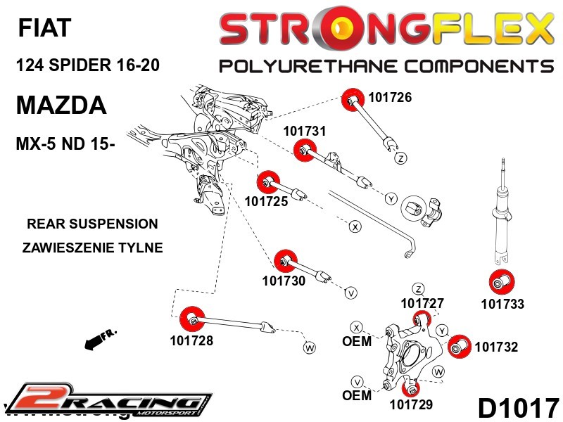 Zadní náboj zadní silentblok Sport 101732A