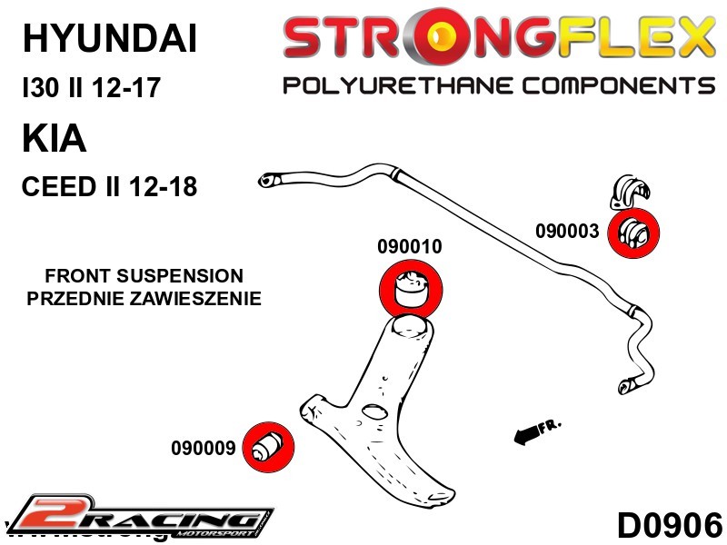 Přední vlečné rameno zadní silentblok Sport 090010A