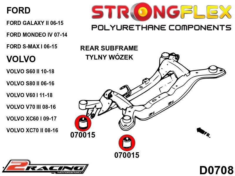 Zadní nápravnice silentblok Sport 070015A