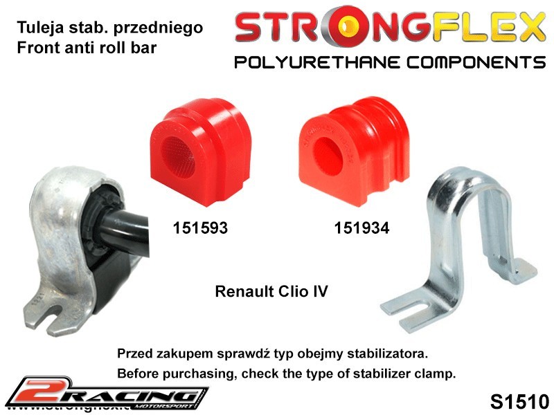 Přední stabilizátor silentblok Sport 151593A