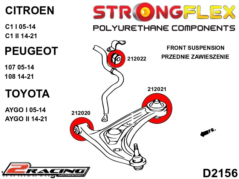 Přední vlečné rameno zadní silentblok 212021B