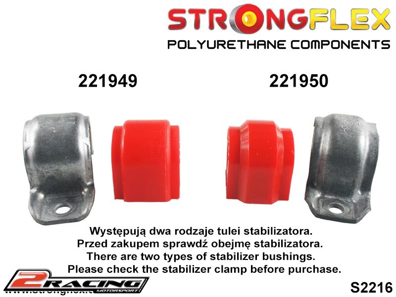 Zadní nebo přední stabilizátor silentblok Sport 221950A