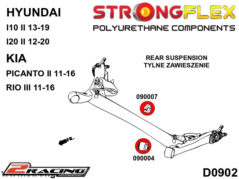 Zadní stabilizátor silentblok Sport 090007A