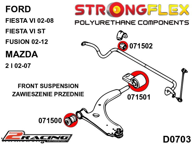 Přední stabilizátor silentblok Sport 071502A