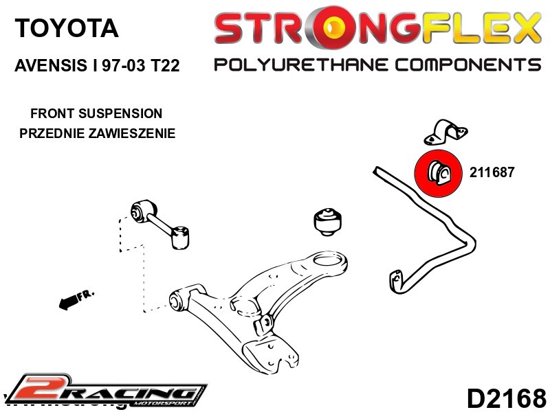 Zadní stabilizátor silentblok Sport 211687A