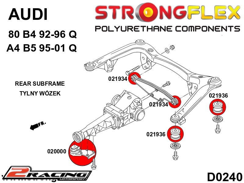 Zadní diferenciál přední silentblok 020000B