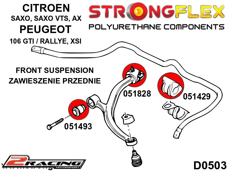 Přední silentbloky kit Sport 056005A