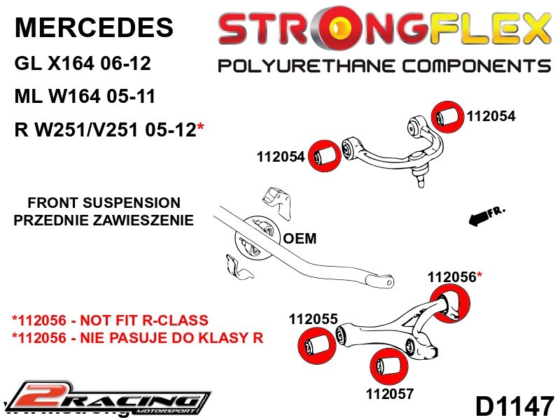 Přední spodní rameno silentblok k tlumiči Sport 112057A