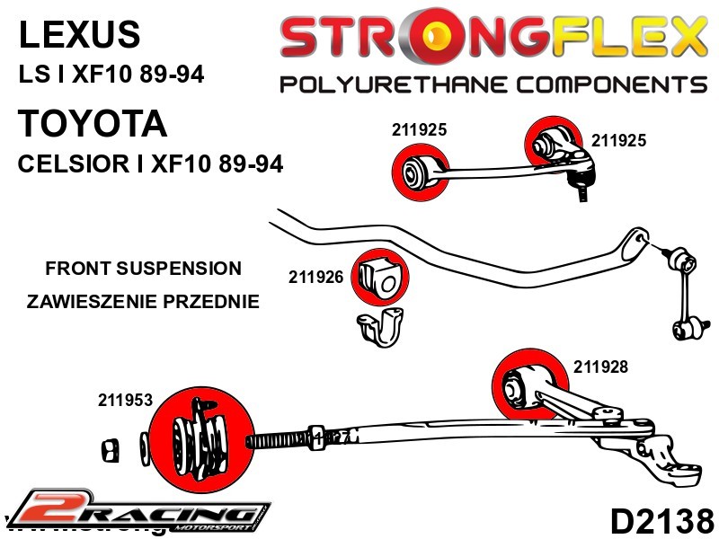 Komplet přední silentbloky kit Sport 216258A