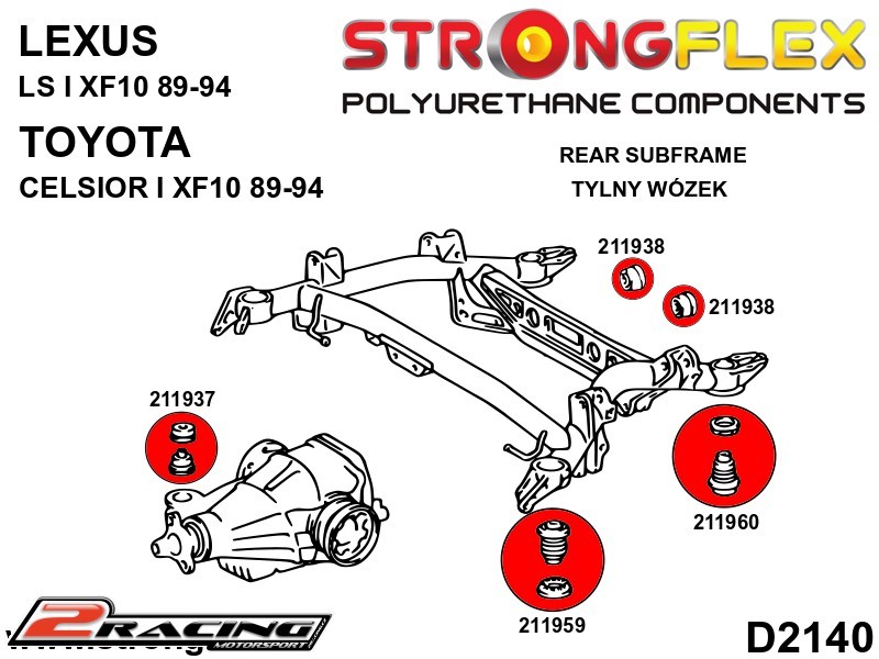 Zadní nápravnice silentbloky sada Sport 216260A