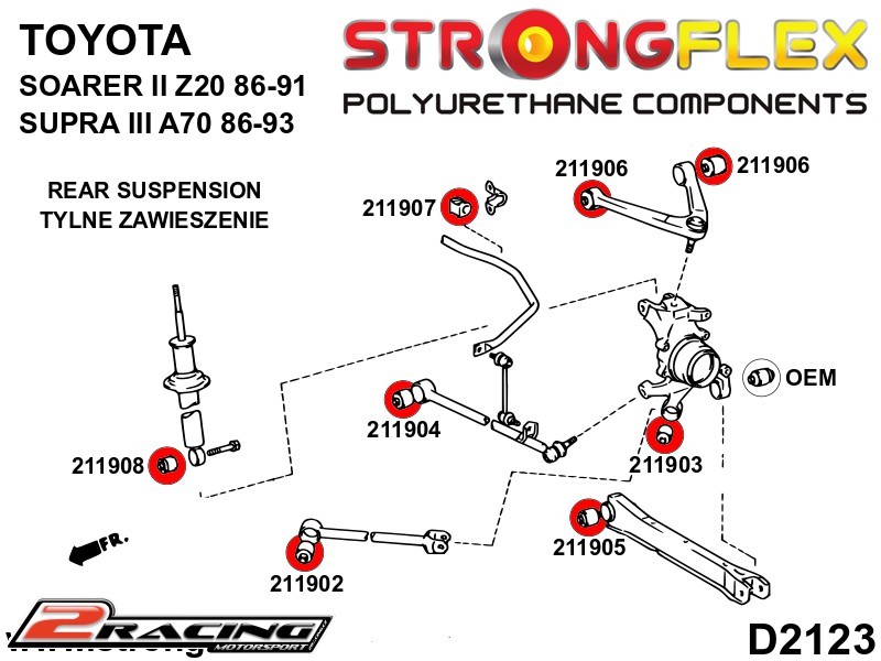 Komplet zadní silentbloky podvozku 216238B