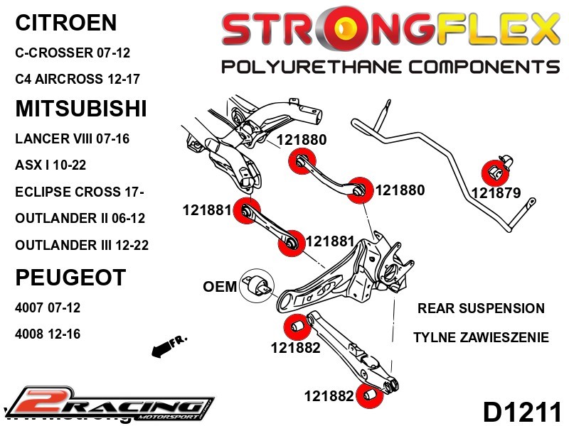 Zadní spodní rameno silentblok Sport 121882A