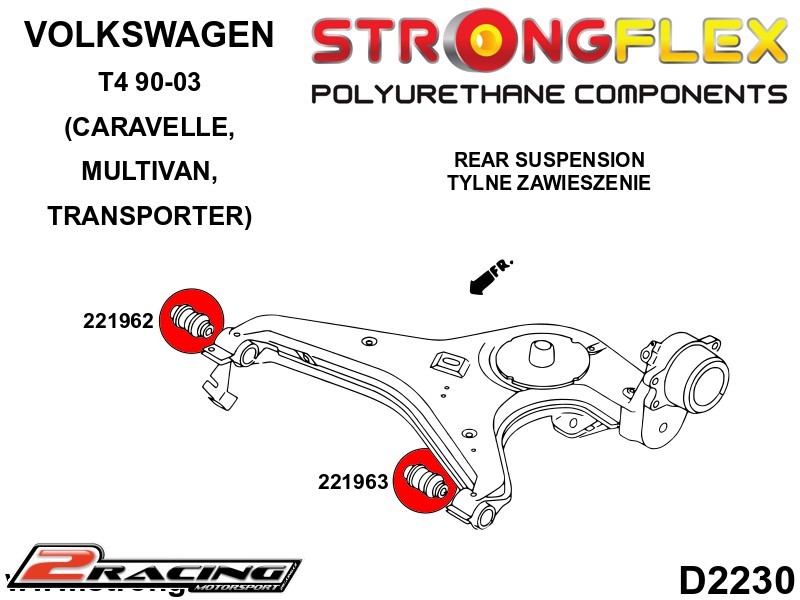 Zadní pomocné rameno vnější silentblok Sport 221963A