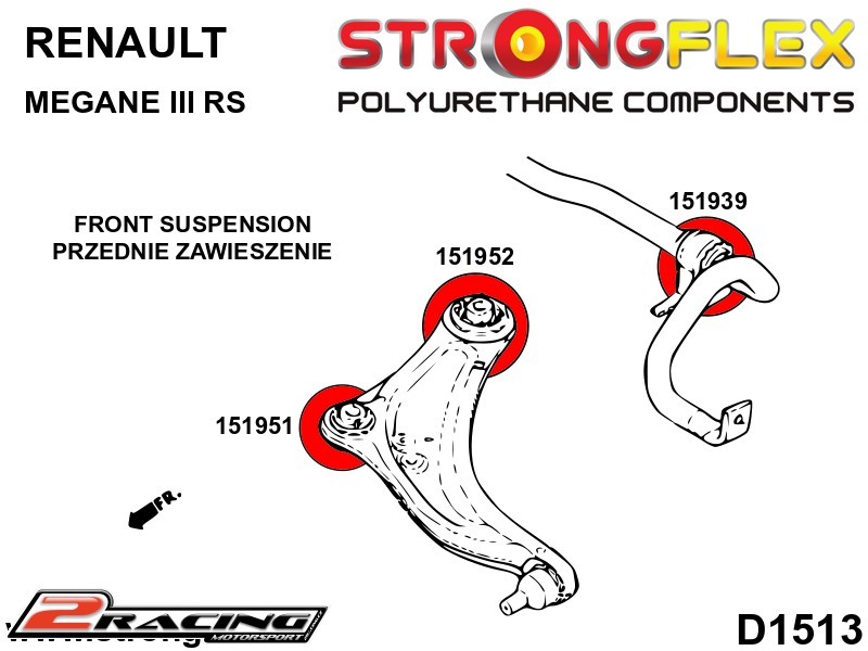 Přední stabilizátor silentblok Sport 151939A