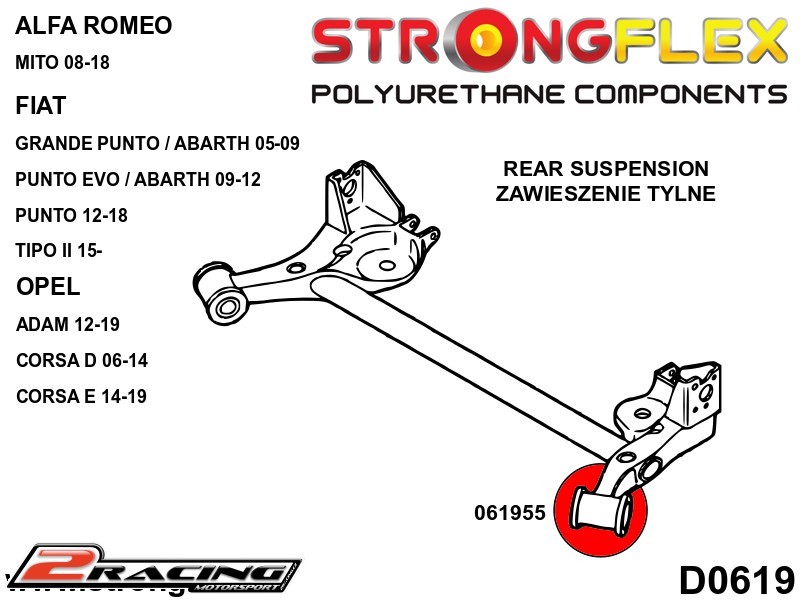 Zadní výztuha silentblok 69,5mm Sport 061955A