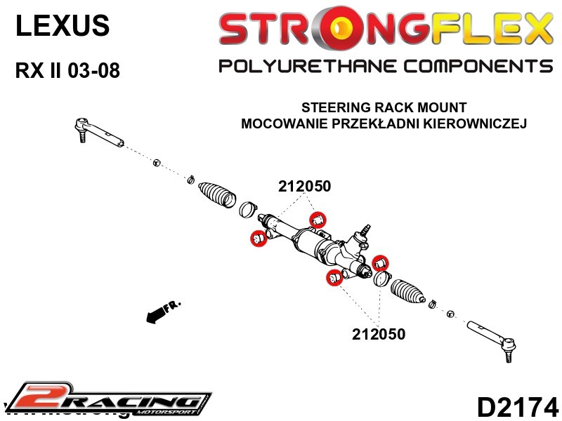 Hřeben řízení silentblok 212050B
