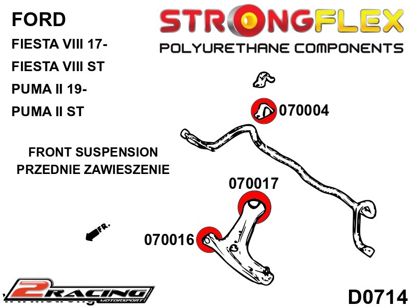 Přední stabilizátor silentblok Sport 070004A