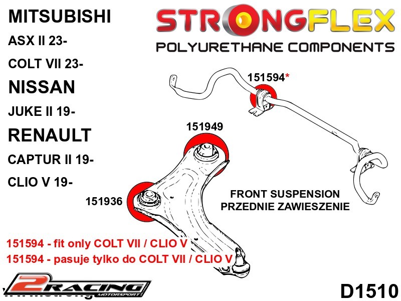 Přední stabilizátor silentblok 151594B