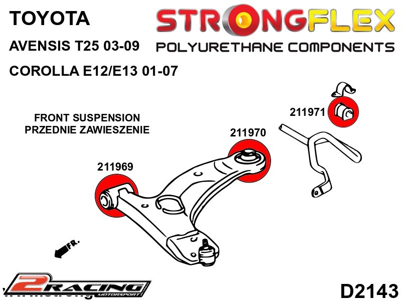 Přední stabilizátor silentblok 211971B
