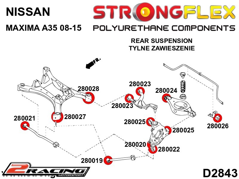 Zadní stabilizátor silentblok Sport 280026A