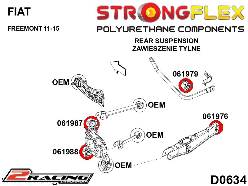 Horní silentblok 47mm zadního náboje Sport 061987A