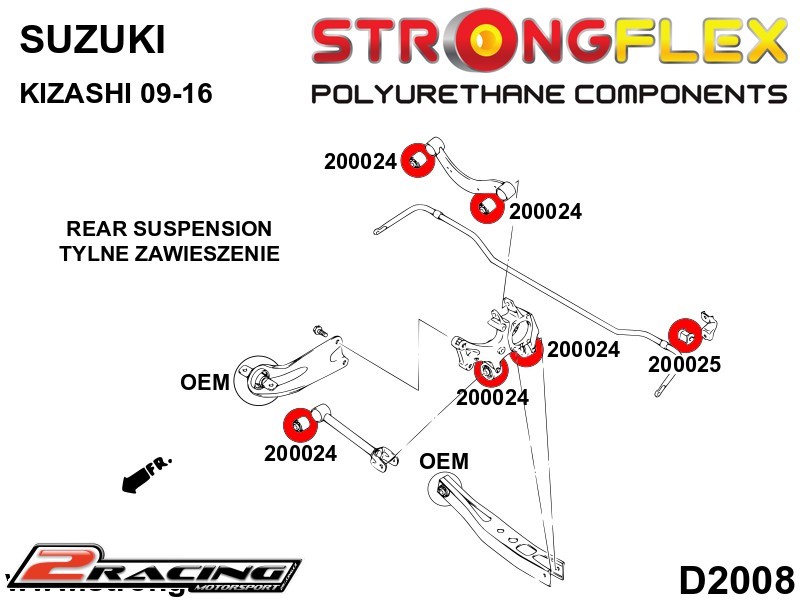 Zadní stabilizátor silentblok Sport 200025A