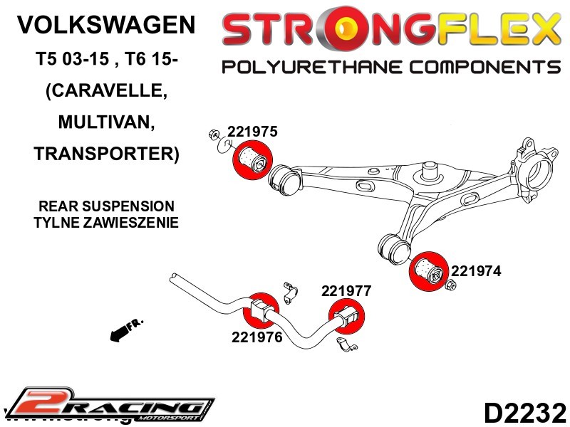 Komplet zadní zavěšení silentbloky Sport 226235A