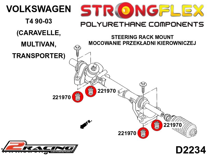 Hřeben řízení silentblok 221970B