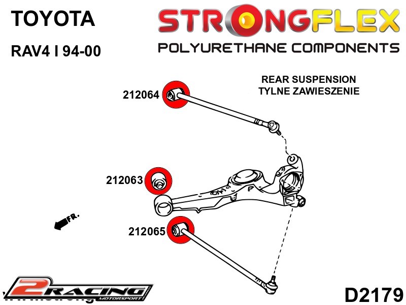 Zadní vlečné rameno silentblok Sport 212065A