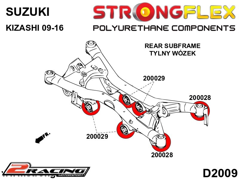 Zadní nápravnice silentbloky kit Sport 206165A
