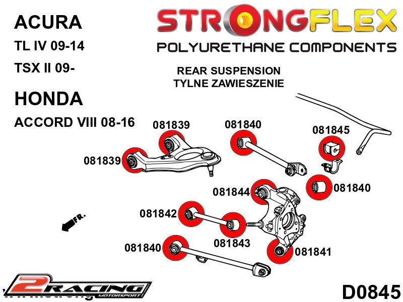 Zadní horní rameno silentblok k tlumiči Sport 081844A