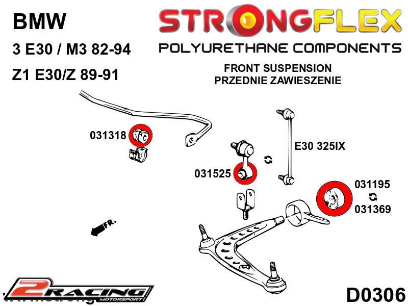 Přední spodní rameno stabilizátor excentrický 60mm Sport 031369A