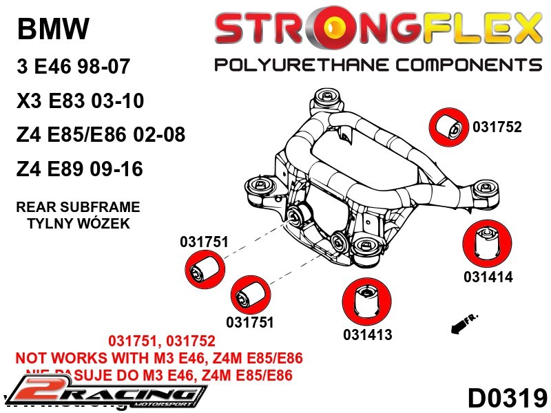 Zadní sada výztuha silentbloky Sport 036119A