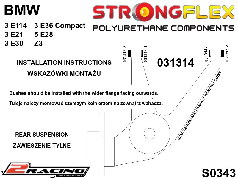 Zadní silentbloky kit Sport 036124A