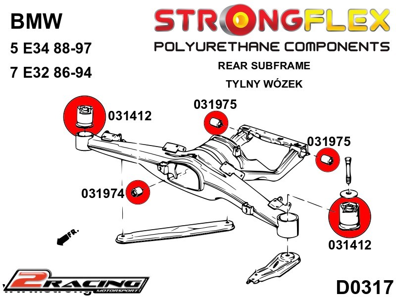 Komplet zadní tvrdé silentbloky podvozku Sport 036172A