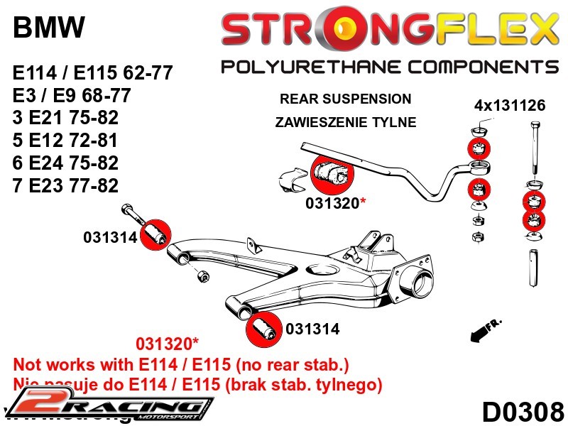 Zadní silentbloky kit 036125B