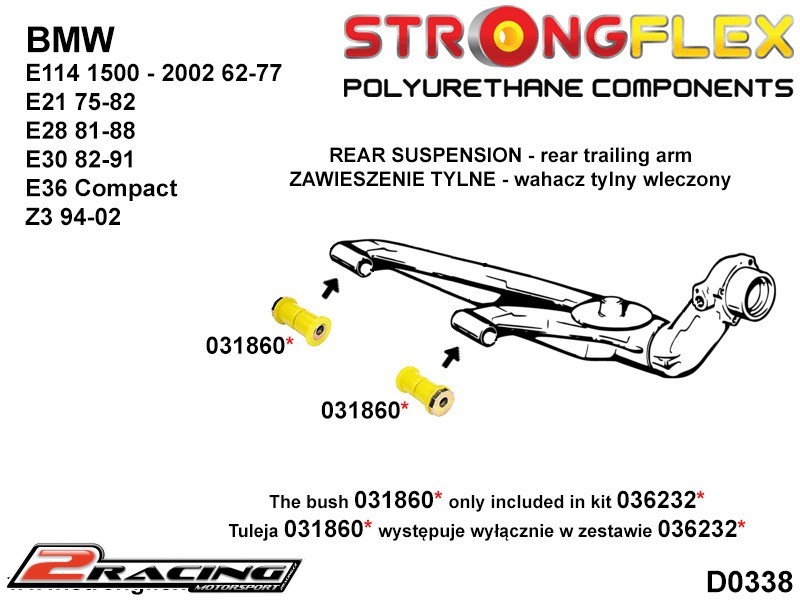 Zadní silentbloky kit Sport 036126A