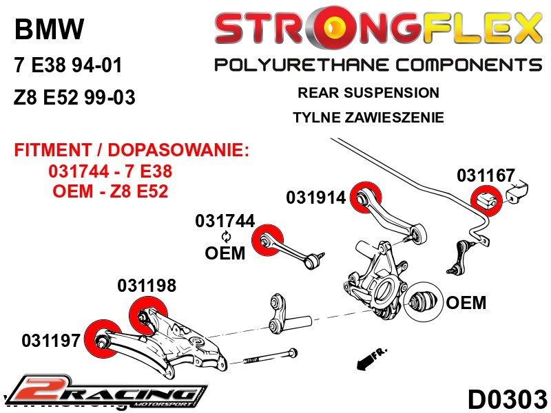 Zadní spojovačka vnitřní silentblok Sport 031744A